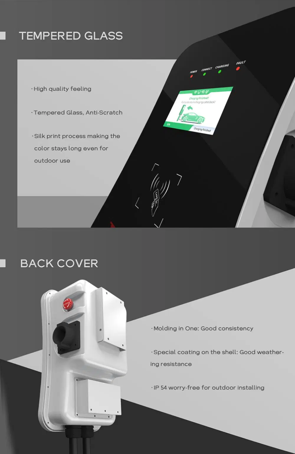 Weeyu Wall Mounted Type 2 EV Charger with 7kw 11kw 22kw 380V Wallbox for Electric Vehicle Charging Stations